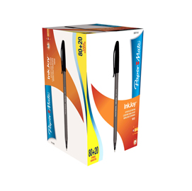 Penna a sfera con cappuccio inkjoy 100 rt  - punta 1,0mm - nero - papermate - conf. 80+20 pezzi