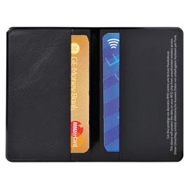 Portadocumenti rfid hidentity® doppio per bancomat/carta di credito - pvc - 9,5x6 cm - nero - exacompta