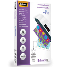 Pouches enhance80 - a5 - 154x216 mm - 2x80 micron - fellowes - scatola 100 pezzi