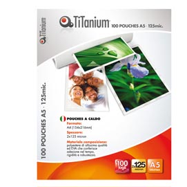 Pouches - government card - 65x95 mm - 2x125 micron - titanium - scatola 100 pezzi