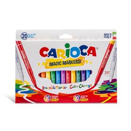 Pennarelli magic markers - punta 6,0mm - colori assortiti - carioca - astuccio 20 pezzi