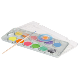 Pastiglie acquerelli fluo e metal - primo - astuccio 12 pastiglie fluo e metal