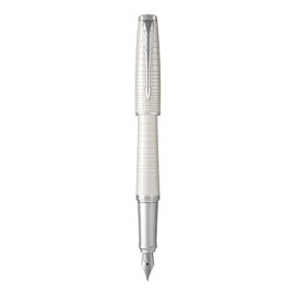 Penna stilografica urban premium ebony - pearl metal chiselled - stilo m - parker