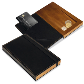 Portaconto - legno e similpelle - securit