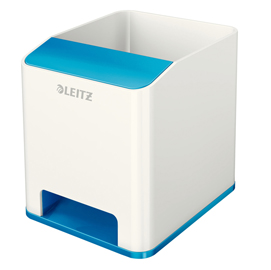 Portapenne con amplificatore wow - 9x10x10 cm - blu - leitz