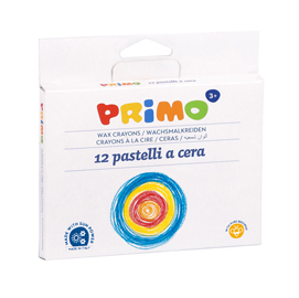 Pastelli a cera jumbo - 100mm - ø10,5mm - primo - astuccio 12 colori