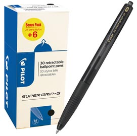 Penna a sfera supergrip g a scatto  - punta media 1,0mm - nero - pilot - conf. 30 pezzi