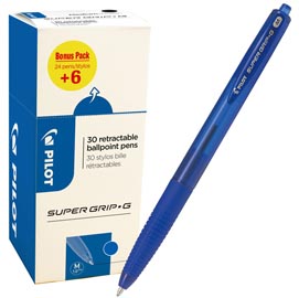 Penna a sfera supergrip g a scatto - punta media 1,0mm - blu  - pilot - conf. 30 pezzi