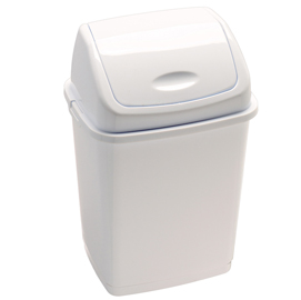 Pattumiera con coperchio basculante rif basic - 29x23x45 cm - 18 l - bianco - medial international