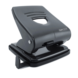 Perforatore 827 - metallo - massimo 30 fogli - 2 fori - passo 8 cm - nero - rapesco