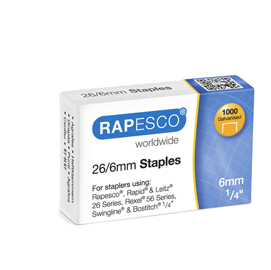 Punti in metallo - 26/6 - metallo - rapesco - conf. 1000 pezzi