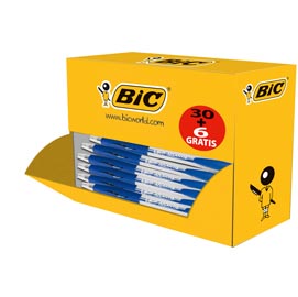 Penne a sfera a scatto atlantis - punta 1,0mm - blu  - bic - conf. 30 + 6 pezzi