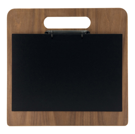 Portamenù a tagliere con anelli chopping board - legno di noce - 32x24 cm - securit