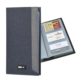 Portabiglietti city time in tessuto - blu - niji