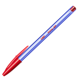 Penna a sfera con cappuccio cristal soft  - punta 1,2mm - rosso - bic - conf. 50 pezzi