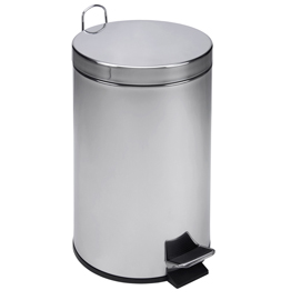Pattumiera a pedale - diametro 25 cm - altezza 39,5 cm - 12 l - acciaio inox - medial international