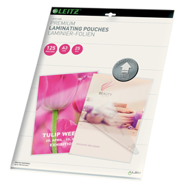 Pouches ilam udt - plastificazione a caldo - a3 - 303x426 mm - 2x125 micron - leitz - scatola 25 pezzi