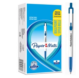 Penna a sfera a scatto 046rt - punta 0,7 mm - blu - papermate