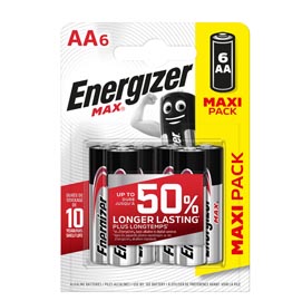 Pile stilo aa - 1,5v - energizer max - conf. 6 pezzi