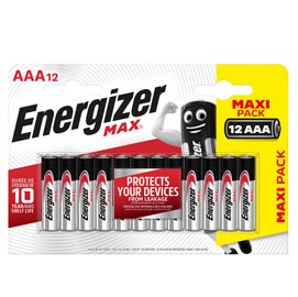 Pile stilo aaa - 1,5v - energizer max - conf. 12 pezzi