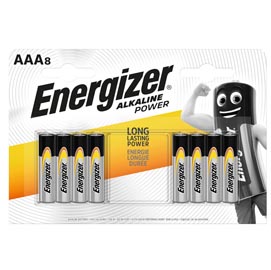 Pile ministilo aaa - 1,5v - energizer alkaline power - conf. 8 pezzi