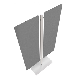 Piantana moody - a 2 pannelli - altezza 180 cm - grigio - artexport