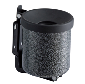 Posacenere murale nido - metallo verniciato - diametro 13,5 cm - altezza 11 cm - 0,5 l - silver punteggiato - medial international