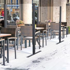 Parete protettiva igienica vision- da terra - grigio - con vetro di sicurezza - 150x150 cm - star progetti