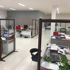 Parete protettiva igienica evolution - da terra - grigio - con vetro di sicurezza - 150x180 cm - star progetti