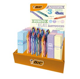 Penne gelocity quick dry - punta 0,7 mm - colori assortiti - bic - expo 98 pezzi