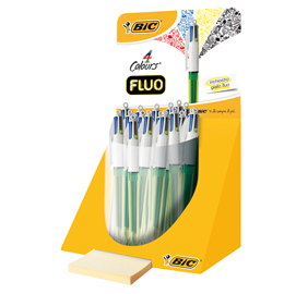 Penne a sfera 4 colors - fluo - bic - expo 20 pezzi