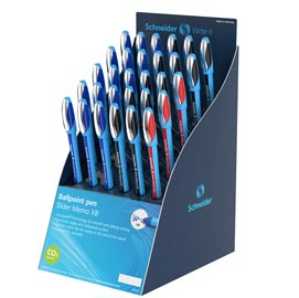 Penne a sfera slider memo xb - blu/nero/rosso assortiti - schneider - expo 30 pezzi