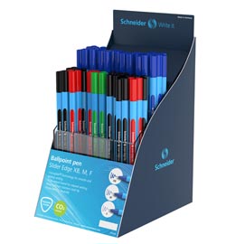 Penne a sfera slider edge - in gradazioni e colori assortiti - schneider - expo 80 pezzi