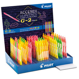 Penne g-2 - punta 0,7 mm - colori assortiti neon - pilot - expo 72 penne