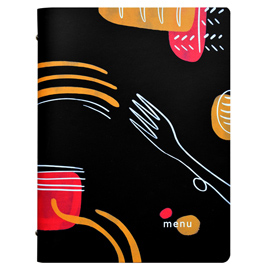 Portamenù linea spaghetti -  a4 - 24,6x31,6 cm - nero - stilcasa