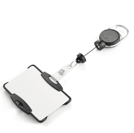 Portabadge con chiocciola yo-yo extra-strong - nero - durable