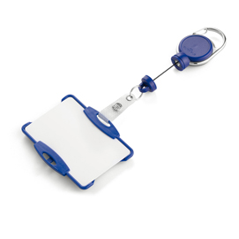 Portabadge con chiocciola yo-yo extra-strong - blu - durable