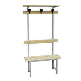 Panca in legno con alzata - a 3 posti - 150 x 40 x 185 cm - fasma