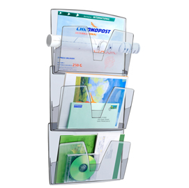 Portadepliant da parete - cep - kit 3 pezzi