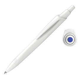 Penna a sfera a scatto reco - punta media - fusto bianco / inchiostro blu - schneider