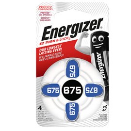 Pile per apparecchi acustici 675 zinc air - energizer - blister 4 pezzi