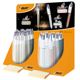 Penne a sfera 4 colors glace' deco - bic - expo 54 pezzi
