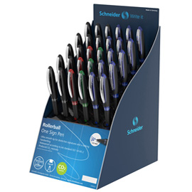 Penne roller one sign - colori assortiti - schneider - expo 30 pezzi