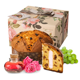 Panettone rosa linea top frutta e fiori - 600 g - loison