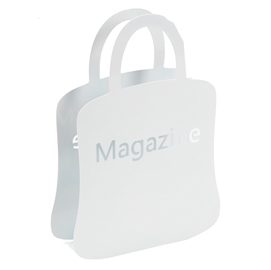 Portariviste - shopper - acciaio verniciato - bianco - king collection