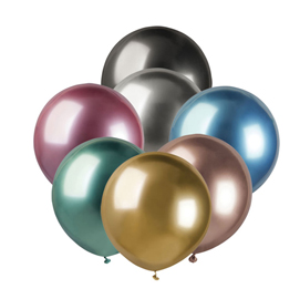 Palloncini in lattice metallizzati - d 48 cm - glossy assortiti - big party - conf. 25 pezzi