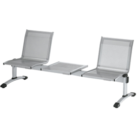 Panca attesa plexus ps2pt - 2 posti - con tavolo - senza braccioli - grigio - unisit