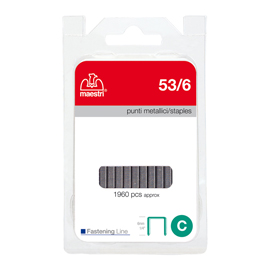 Punti zincati - 53/6 - 6 mm - metallo - ro-ma - conf. Da 1960 punti