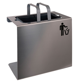 Portarifiuti a muro - 6 l - 30 x 20 x 28 cm - acciaio inox - satinato - laminart