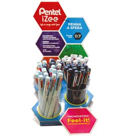 Penna a sfera izee - 4 colori - pentel - expo 36 pezzi